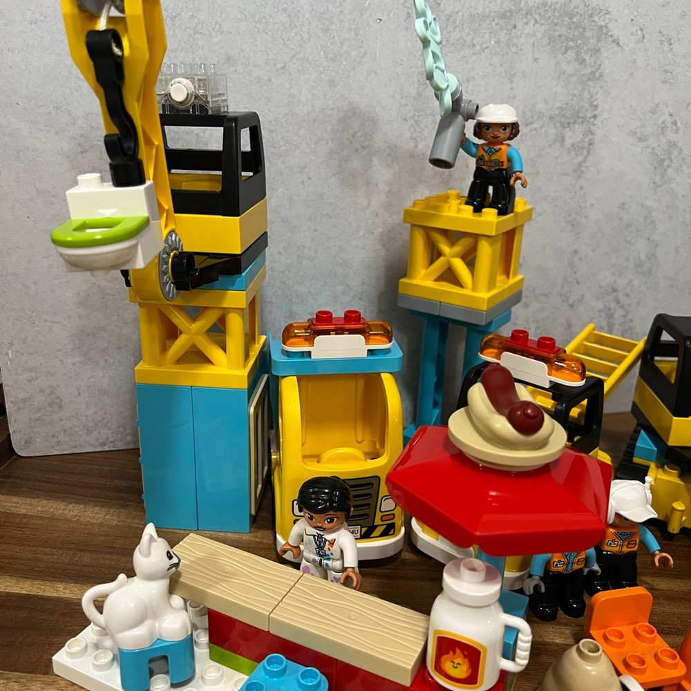 Lot of Lego DUPLO Construction Trucks Vehicles & Accessories from Set #10933 - Picture 4 of 12